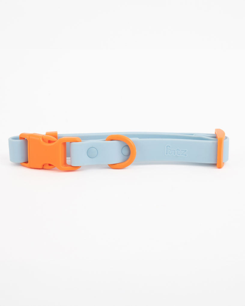 Collar in baby blue & orange