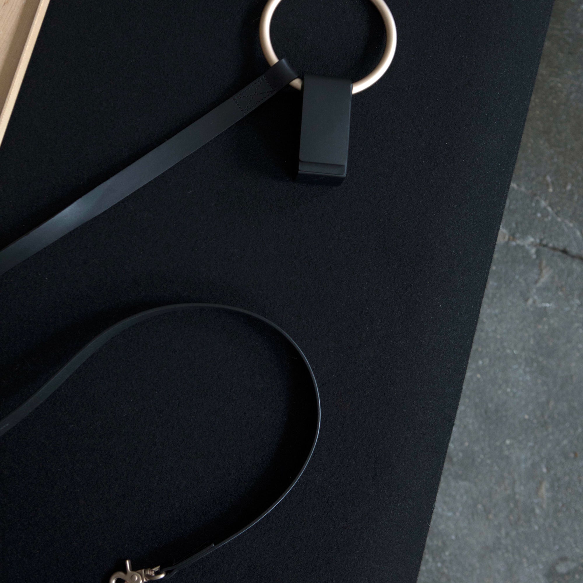 Lumi leash by Boo Oh in black + gold