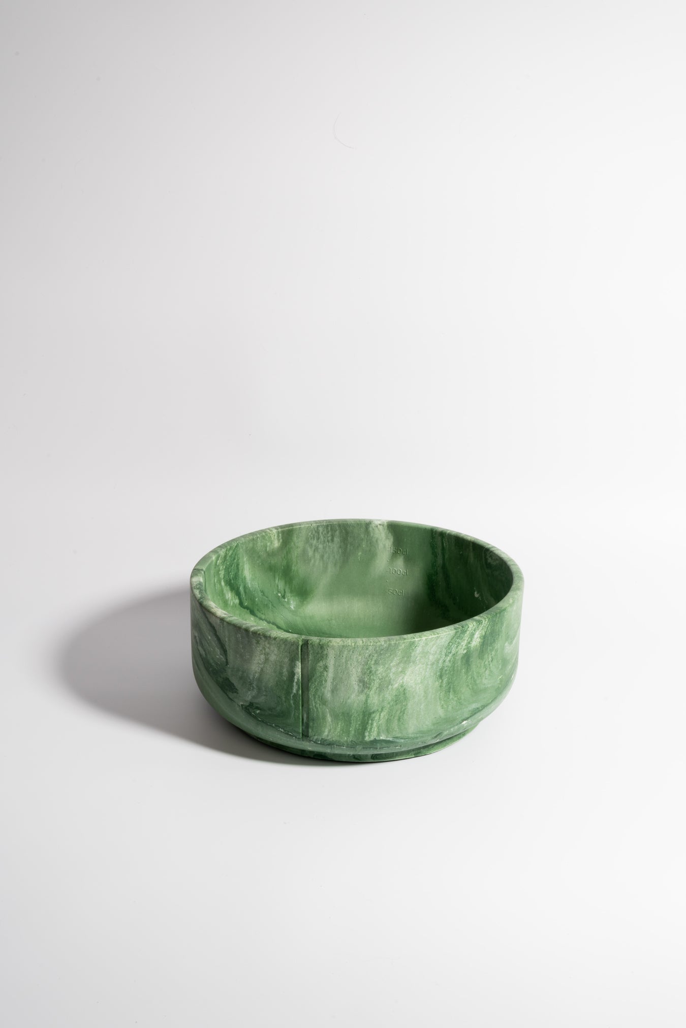 Classic feeder bowl in duck green marble